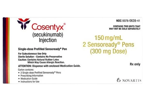 Cosentyx (secukinumab) Sensoready pen carton stocked at 79th Street Pharmacy