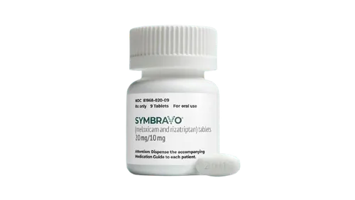 Symbravo (meloxicam and rizatriptan) 20mg/10mg tablet bottle